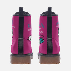 Modern France Vegan Leather Boots (Hot Pink/Barbie Pink)