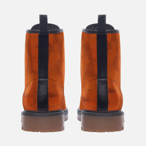 Artistic Vegan Leather Boots (Orange)