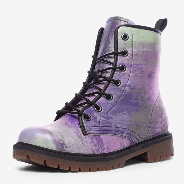 Artistic Purple Vegan Leather Boots
