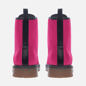 Barbie Pink Vegan Leather boots（hot pink for women/men)